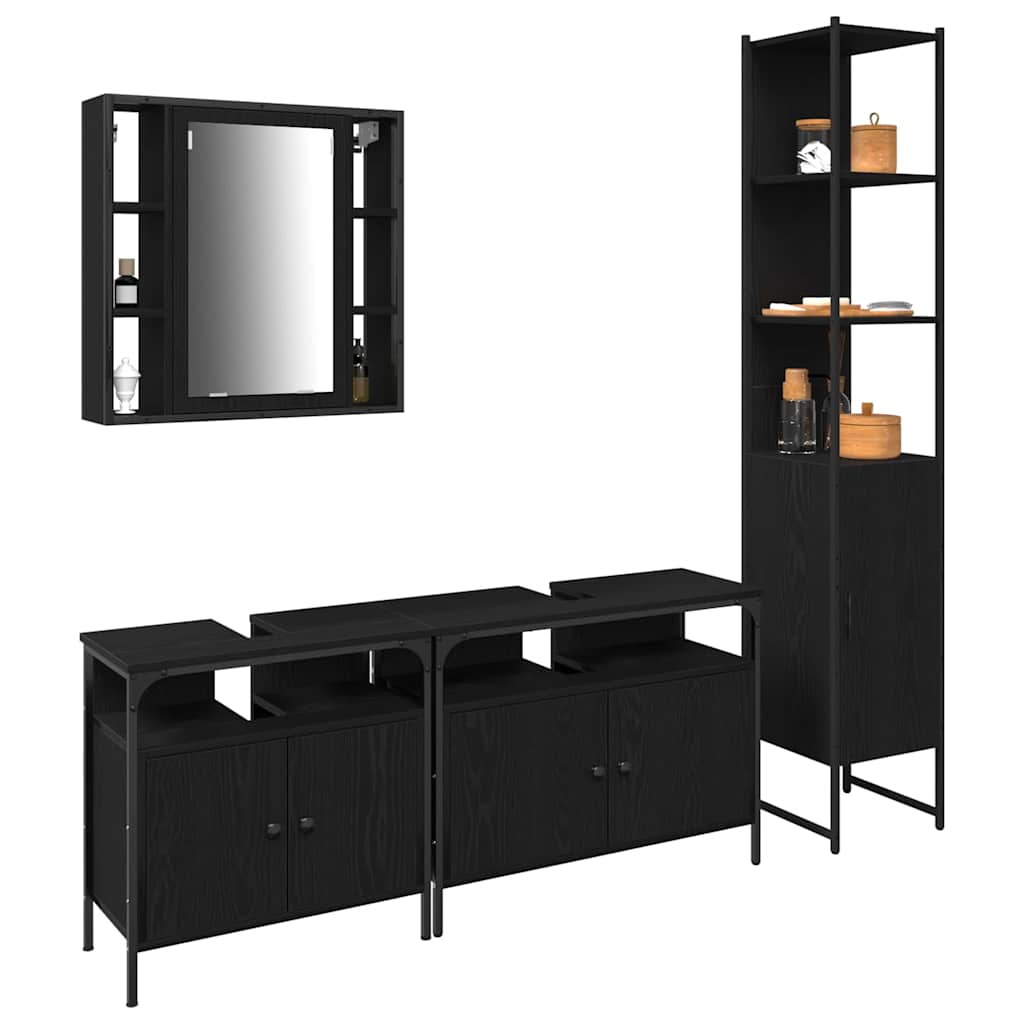 Bathroom Cabinet Set 4 Pcs 33 X 33 X 185.5 Cm