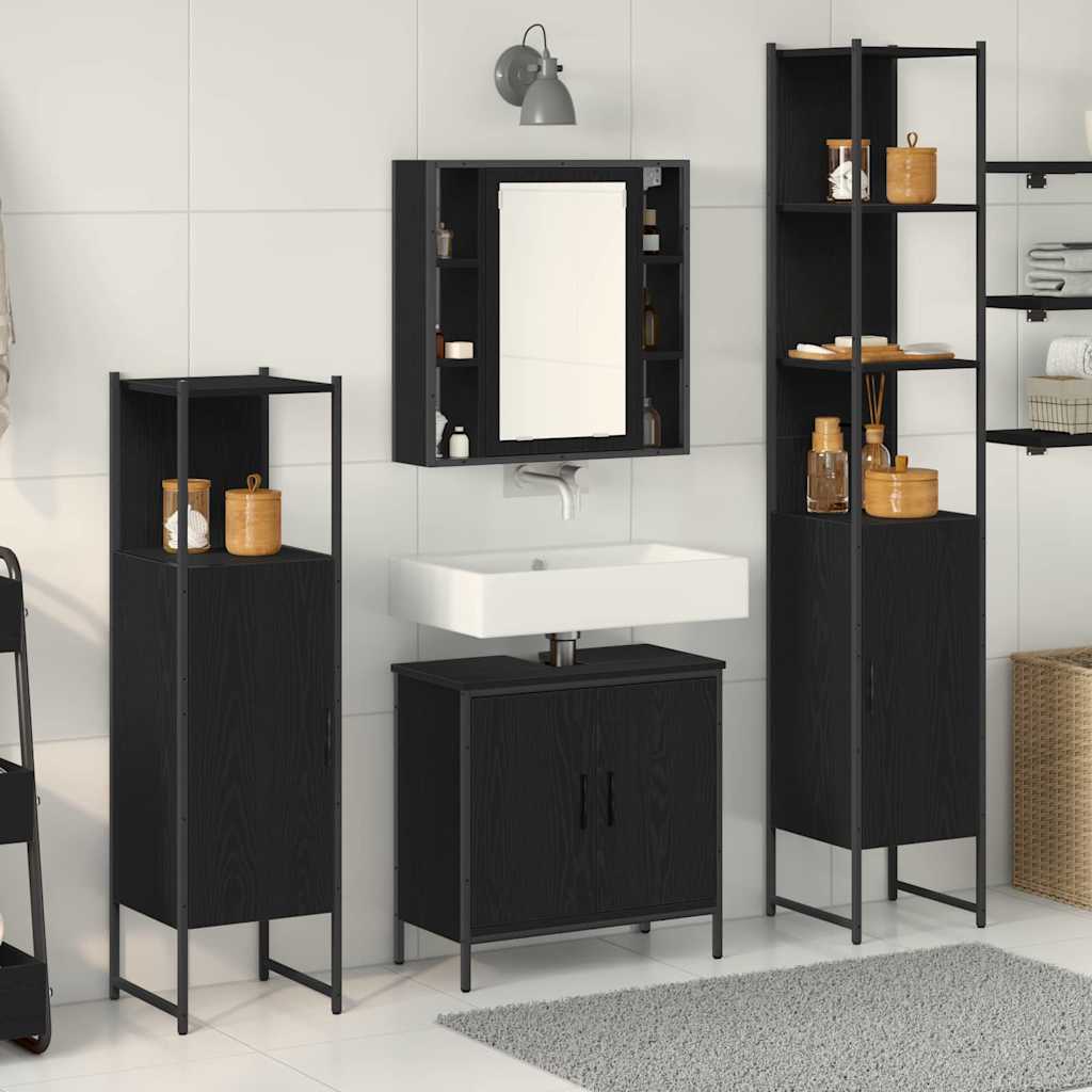 4 Piece Bathroom Cabinet Set Engineered Wood