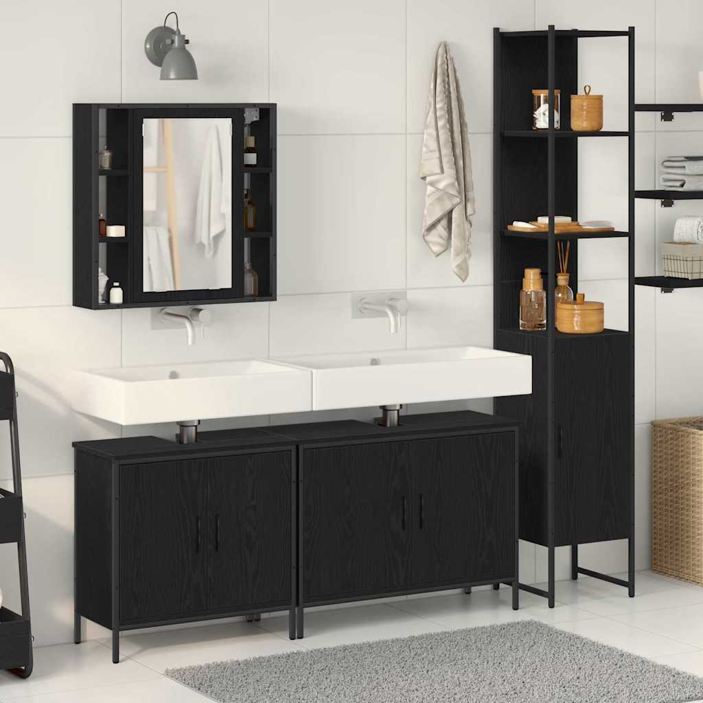 4 Piece Bathroom Cabinet Set Engineered Wood