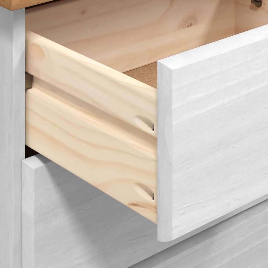 Chest Of Drawer Askim 91 X 40 X 95.5 Cm Solid Pine Wood
