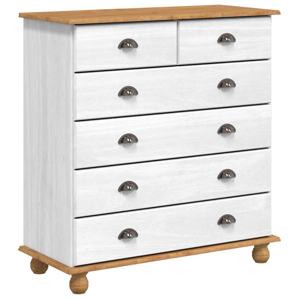 Chest Of Drawer Askim 91 X 40 X 95.5 Cm Solid Pine Wood