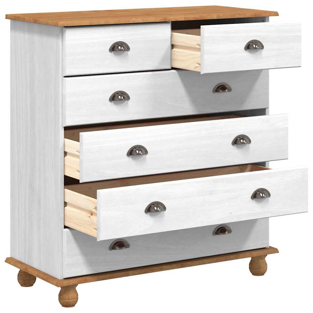 Chest Of Drawer Askim 91 X 40 X 95.5 Cm Solid Pine Wood