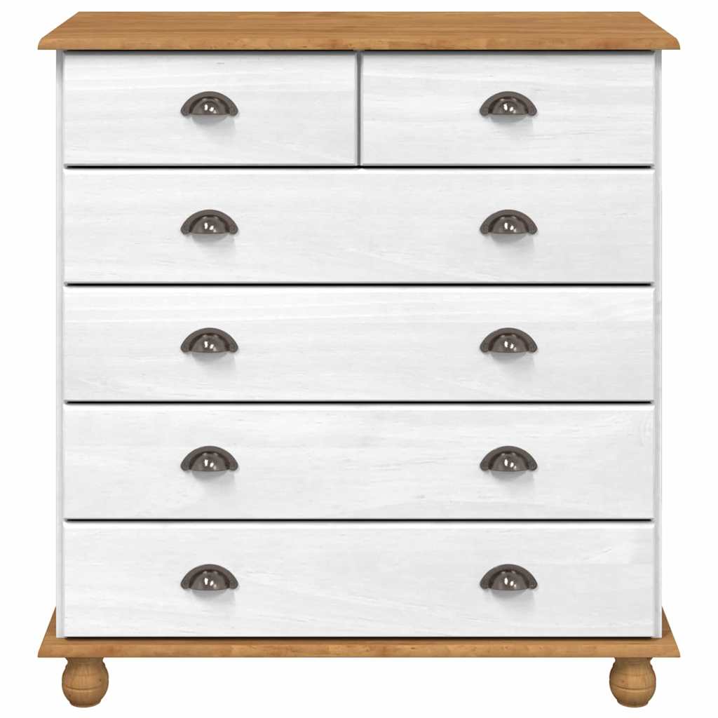Chest Of Drawer Askim 91 X 40 X 95.5 Cm Solid Pine Wood