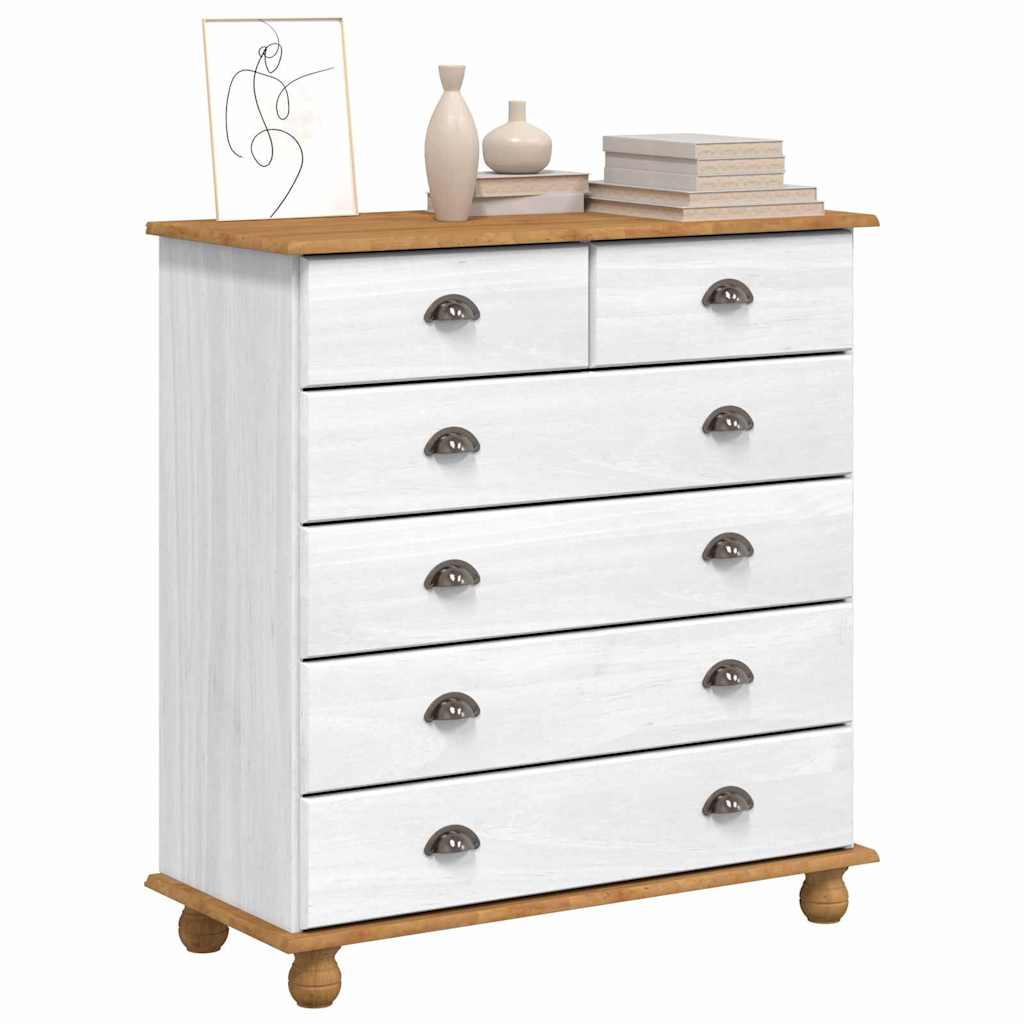 Chest Of Drawer Askim 91 X 40 X 95.5 Cm Solid Pine Wood