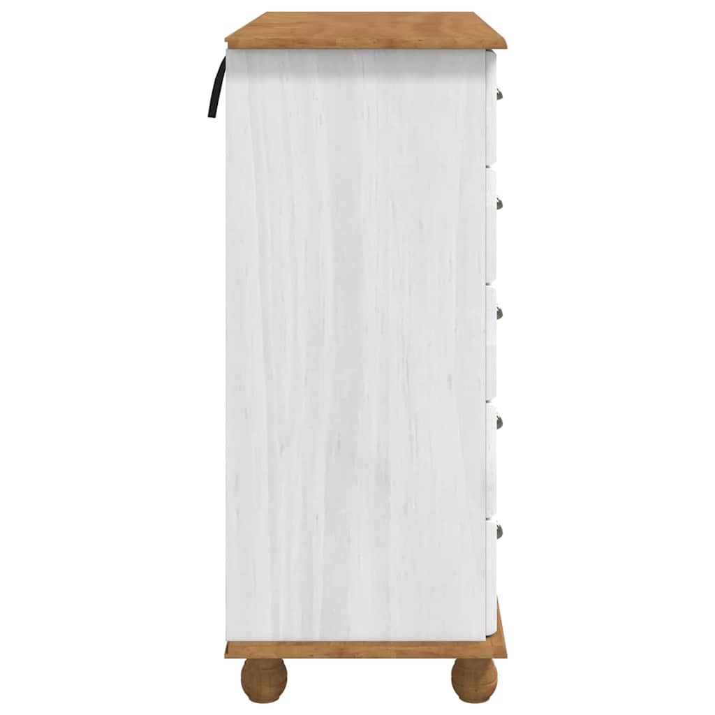 Chest Of Drawer Askim 91 X 40 X 95.5 Cm Solid Pine Wood