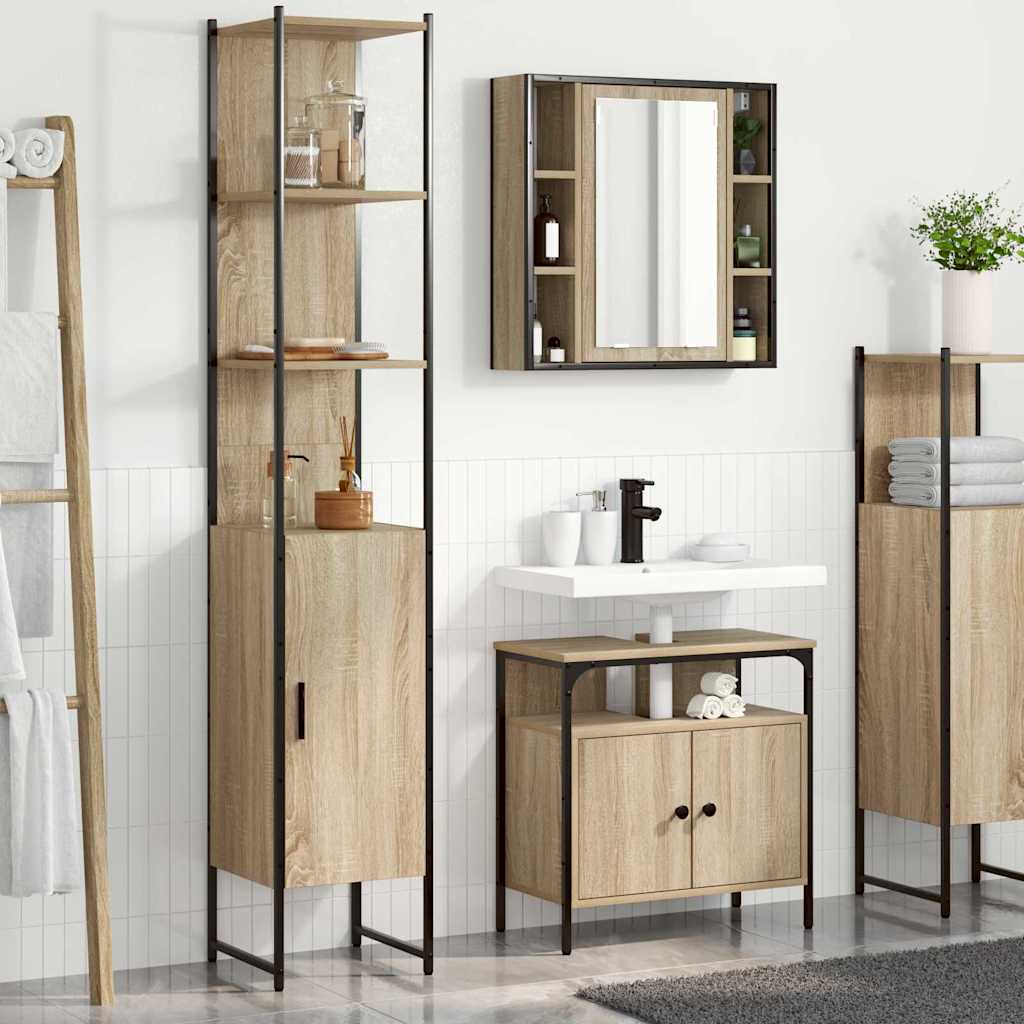 Bathroom Cabinet Set 3 Pcs 33 X 33 X 185.5 Cm