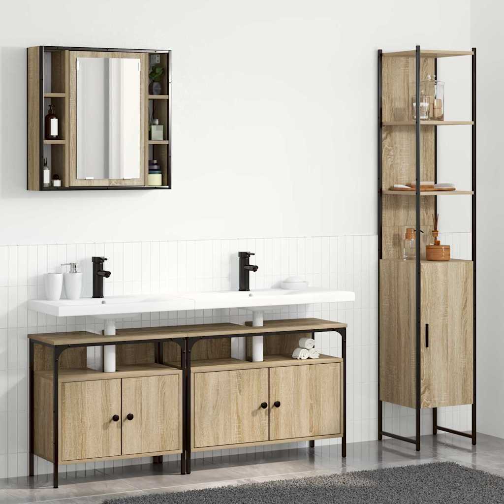 Bathroom Cabinet Set 4 Pcs 33 X 33 X 185.5 Cm
