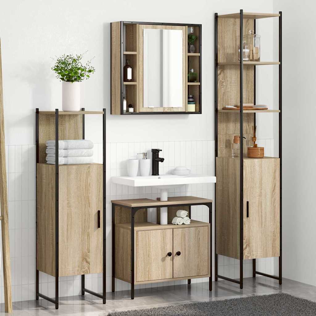 Bathroom Cabinet Set 4 Pcs 33 X 33 X 185.5 Cm