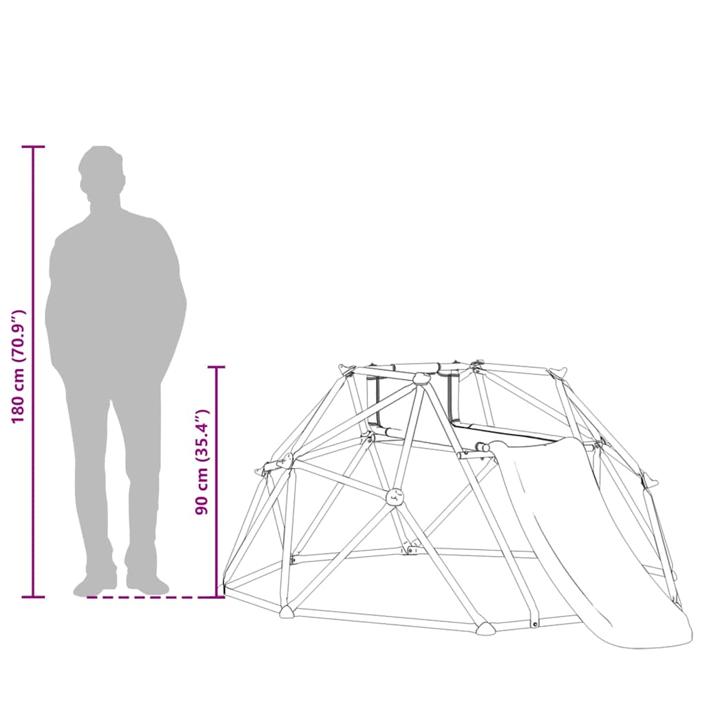 Climbing Dome With Slide For Kids 3-10 Years 247 Cm 200 Kg
