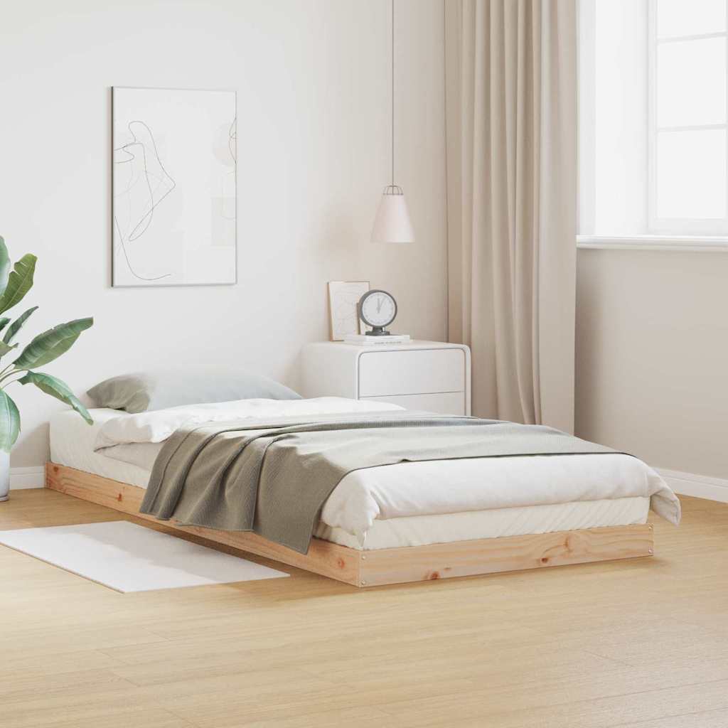Bed Frame Without Mattress Double Solid Wood Pine