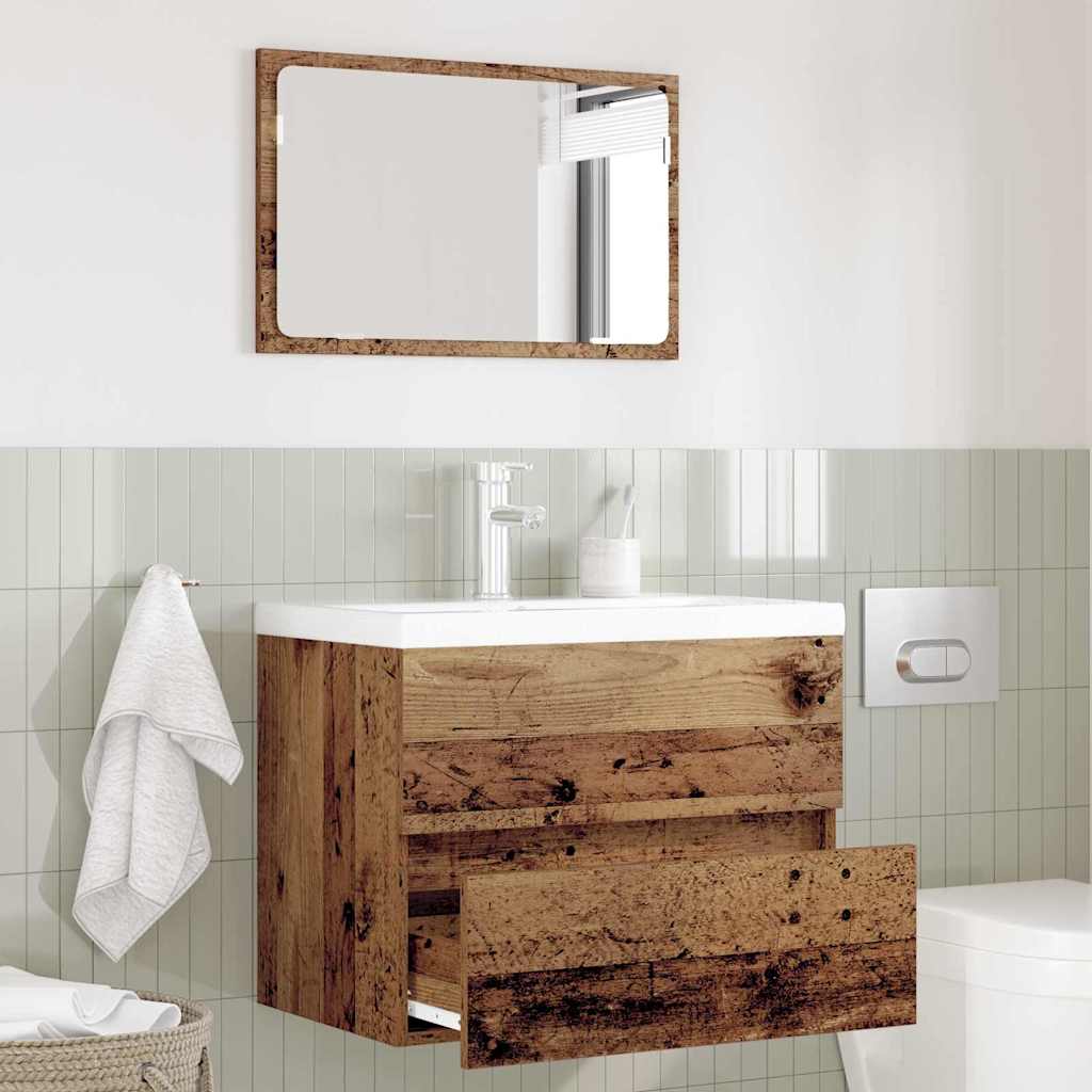 2 Piece Bathroom Furniture Set Engineered Wood
