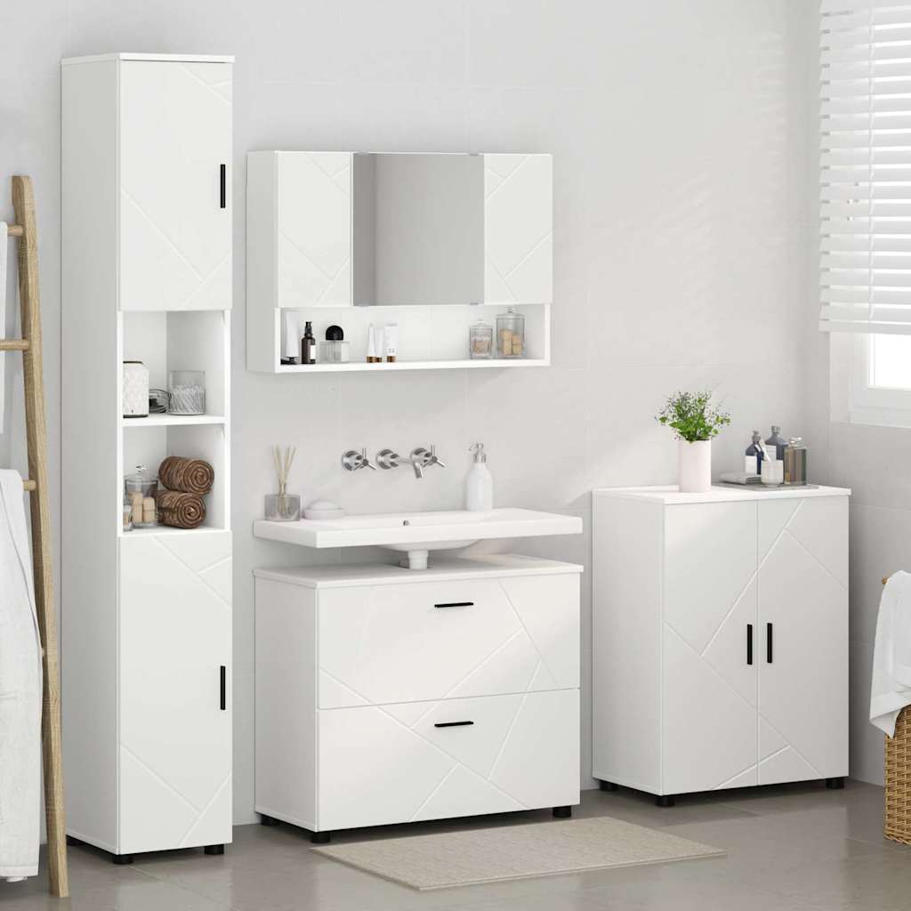 Bathroom Furniture Set With Drawer 4 Pcs 30 X 35 X 192 Cm