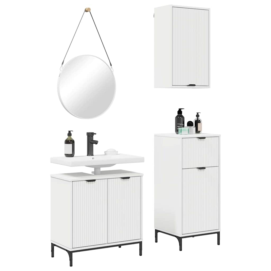 Bathroom Furniture Set With Shelf 3 Pcs 39.5 X 36 X 88 Cm