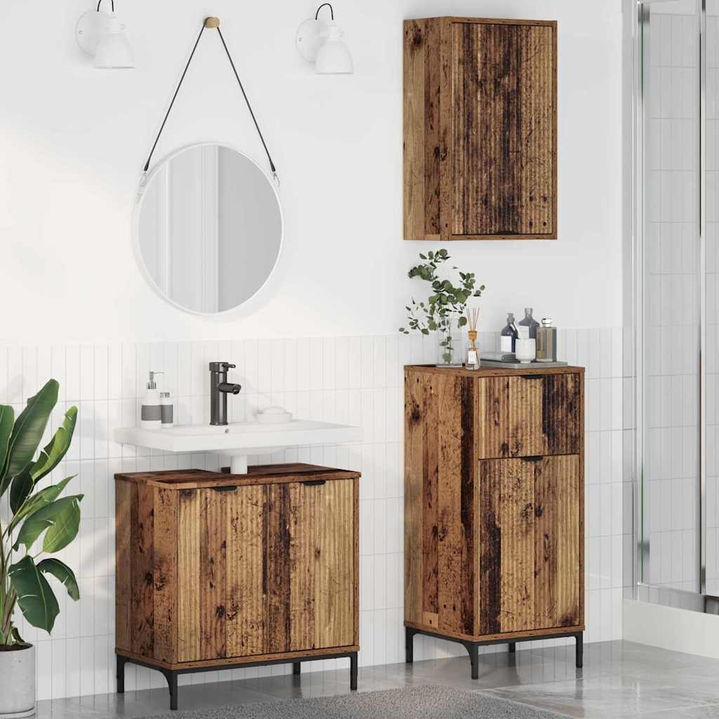Bathroom Furniture Set With Shelf 3 Pcs 39.5 X 36 X 88 Cm
