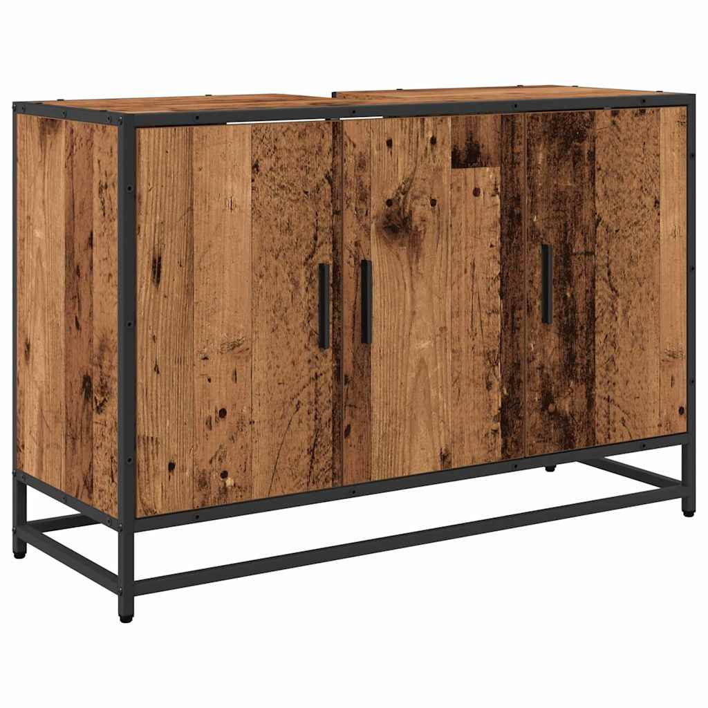 Bathroom Sink Cabinet Old Wood 90 X 33 X 60 Cm Engineered Wood