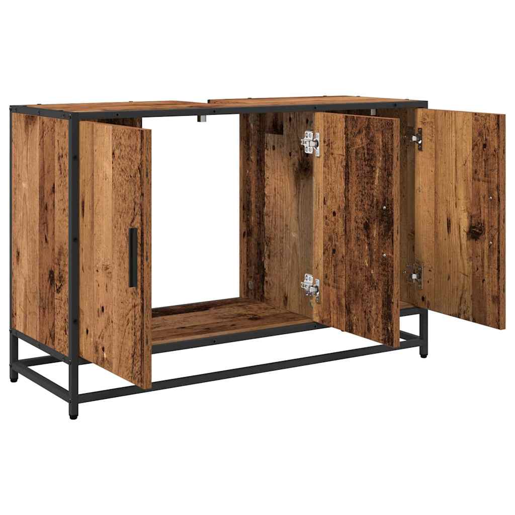Bathroom Sink Cabinet Old Wood 90 X 33 X 60 Cm Engineered Wood