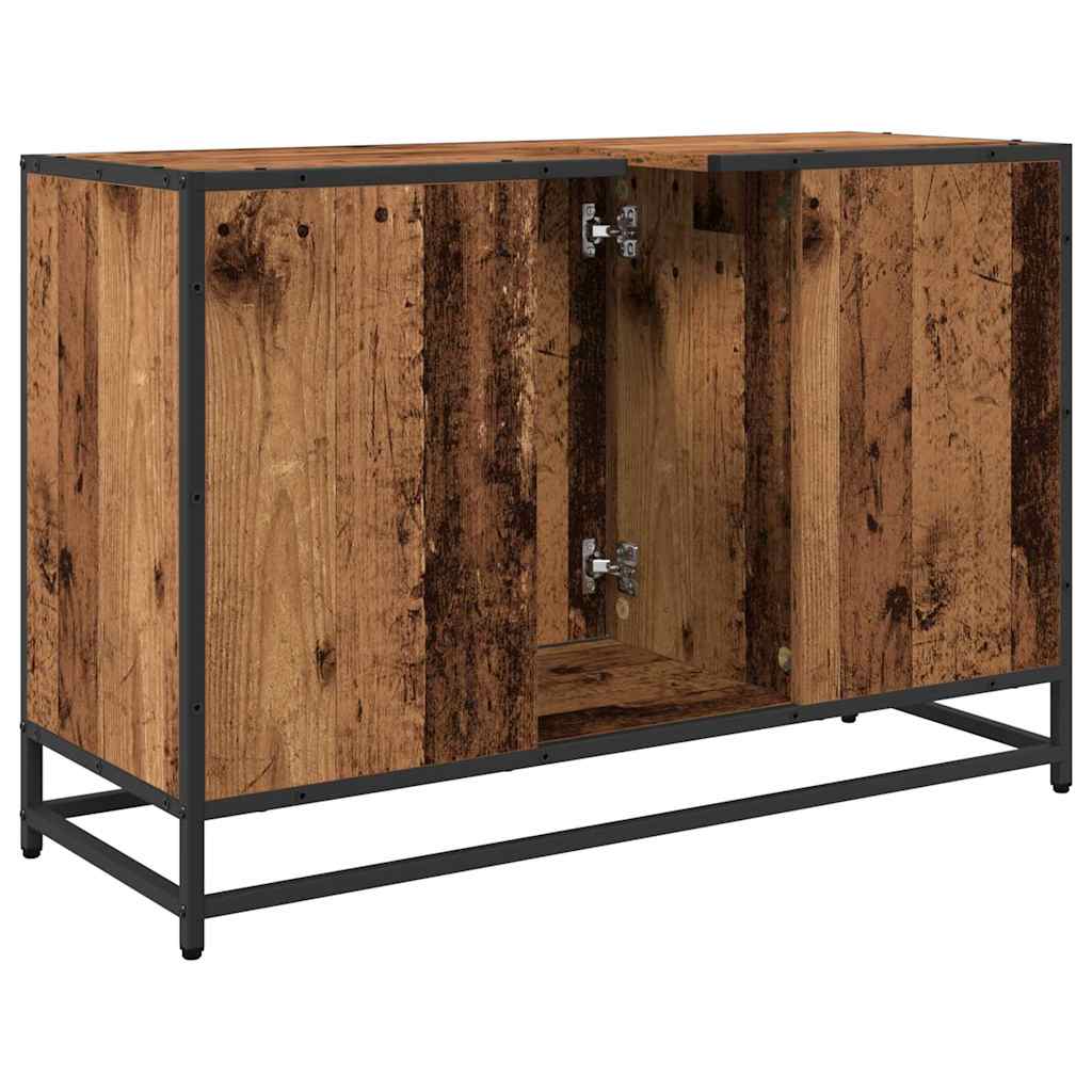 Bathroom Sink Cabinet Old Wood 90 X 33 X 60 Cm Engineered Wood