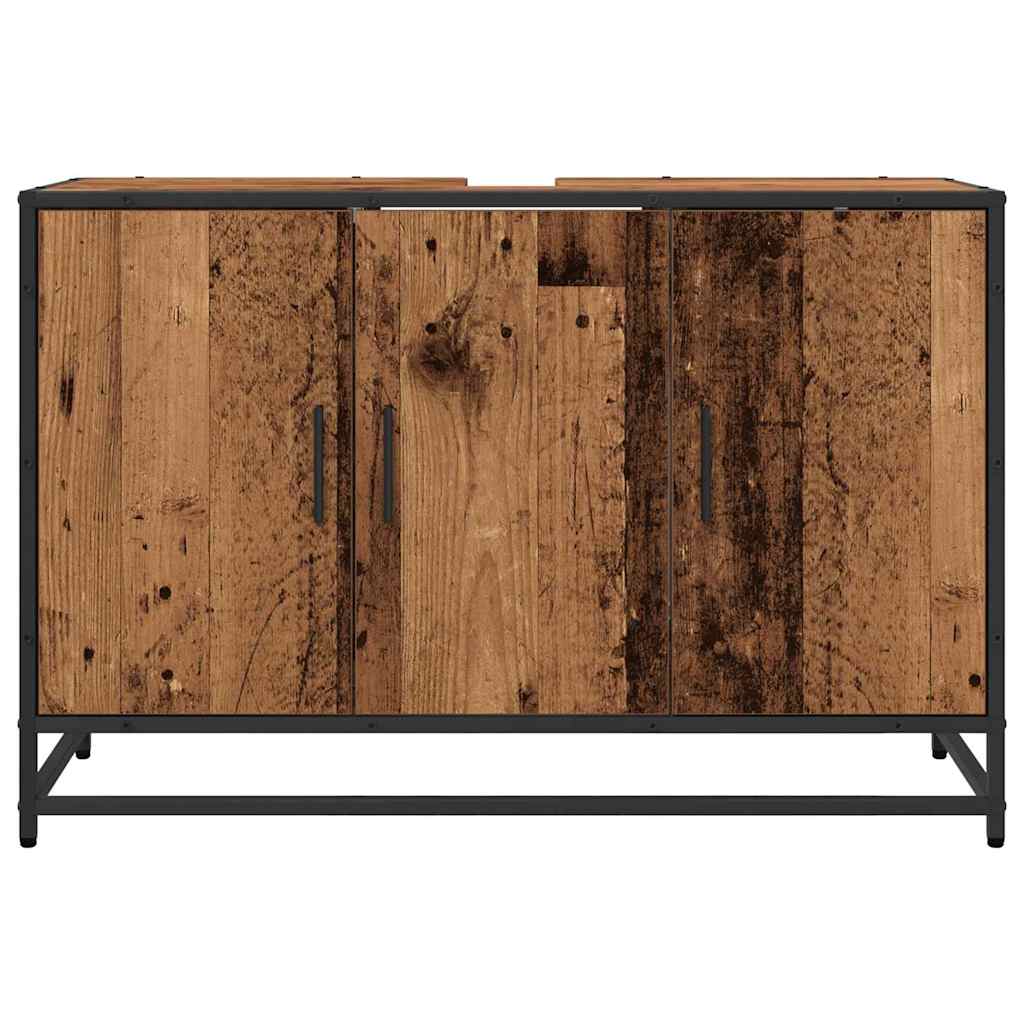 Bathroom Sink Cabinet Old Wood 90 X 33 X 60 Cm Engineered Wood