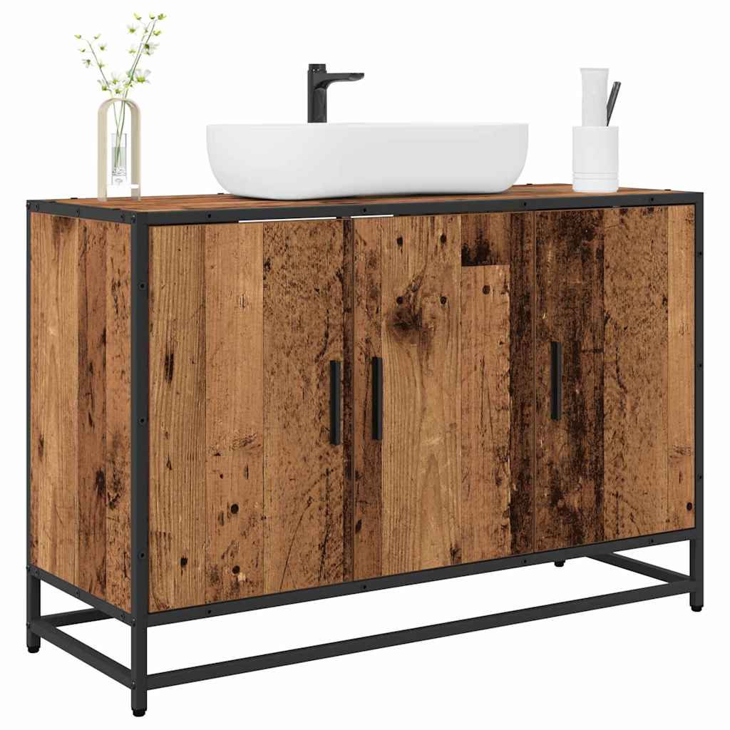 Bathroom Sink Cabinet Old Wood 90 X 33 X 60 Cm Engineered Wood