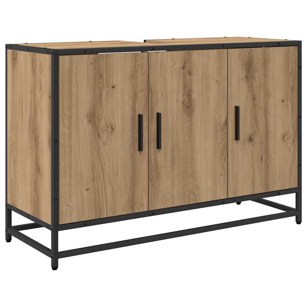 Bathroom Sink Cabinet With Shelf Artisan Oak 90 X 33 X 60 Cm