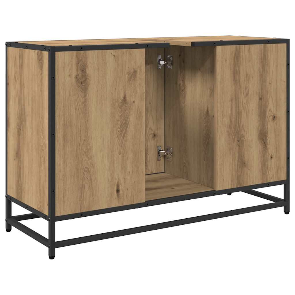 Bathroom Sink Cabinet With Shelf Artisan Oak 90 X 33 X 60 Cm