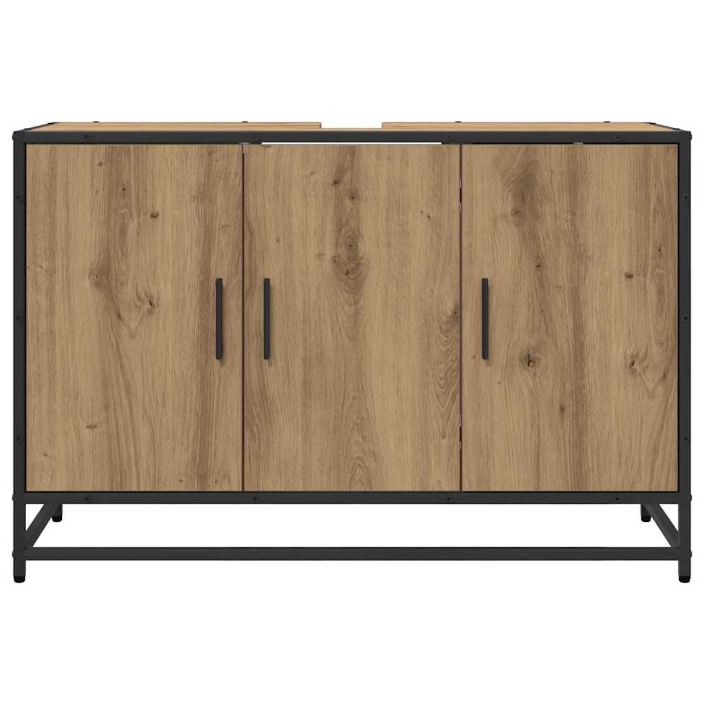 Bathroom Sink Cabinet With Shelf Artisan Oak 90 X 33 X 60 Cm