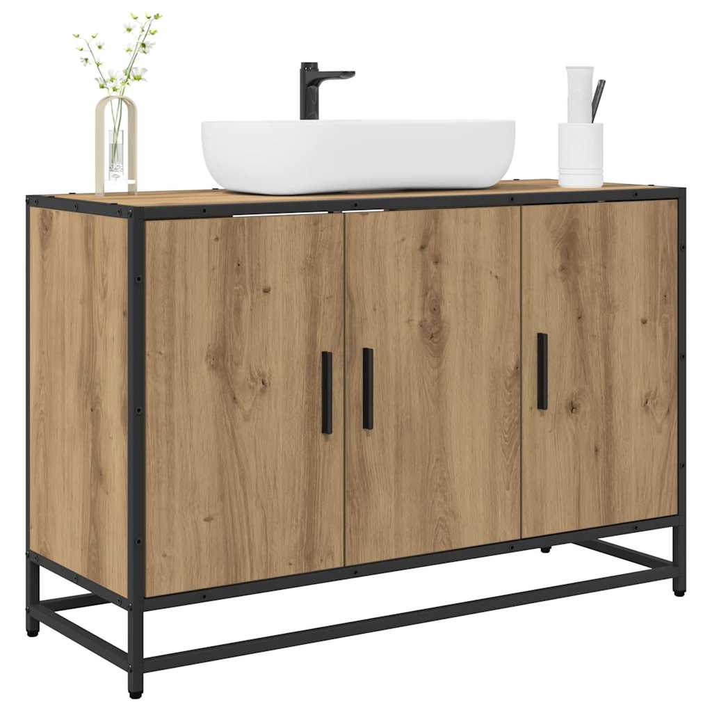 Bathroom Sink Cabinet With Shelf Artisan Oak 90 X 33 X 60 Cm