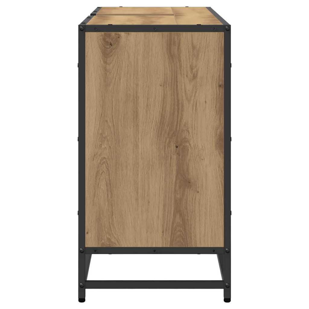 Bathroom Sink Cabinet With Shelf Artisan Oak 90 X 33 X 60 Cm