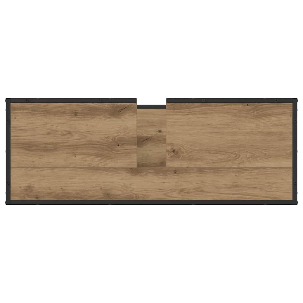 Bathroom Sink Cabinet With Shelf Artisan Oak 90 X 33 X 60 Cm