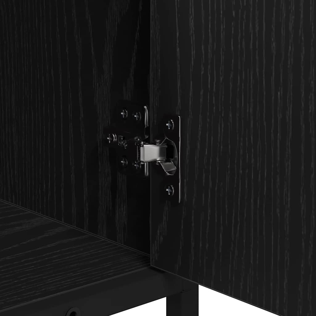 Bathroom Sink Cabinet Black Oak 90 X 33 X 60 Cm Engineered Wood