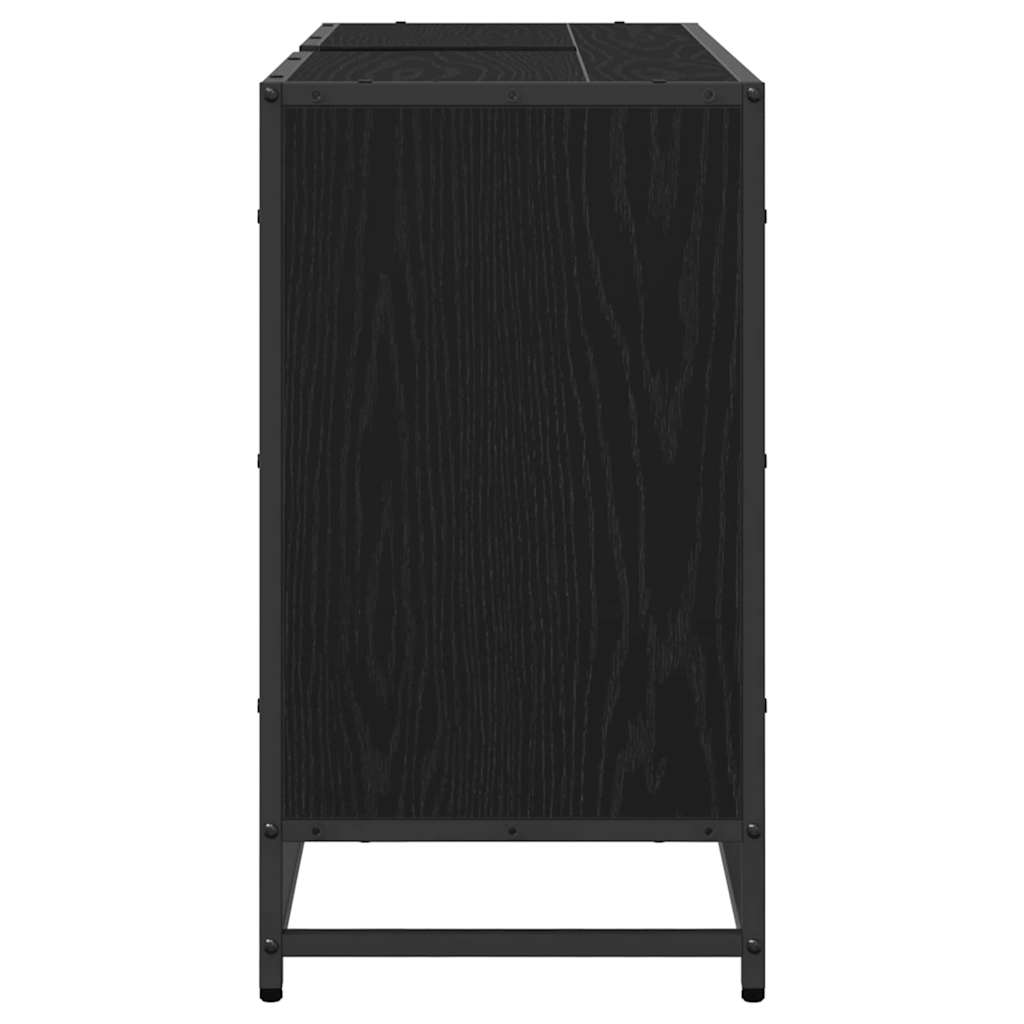 Bathroom Sink Cabinet Black Oak 90 X 33 X 60 Cm Engineered Wood