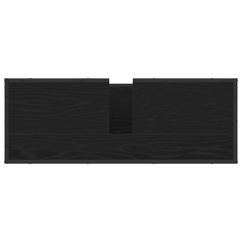Bathroom Sink Cabinet Black Oak 90 X 33 X 60 Cm Engineered Wood
