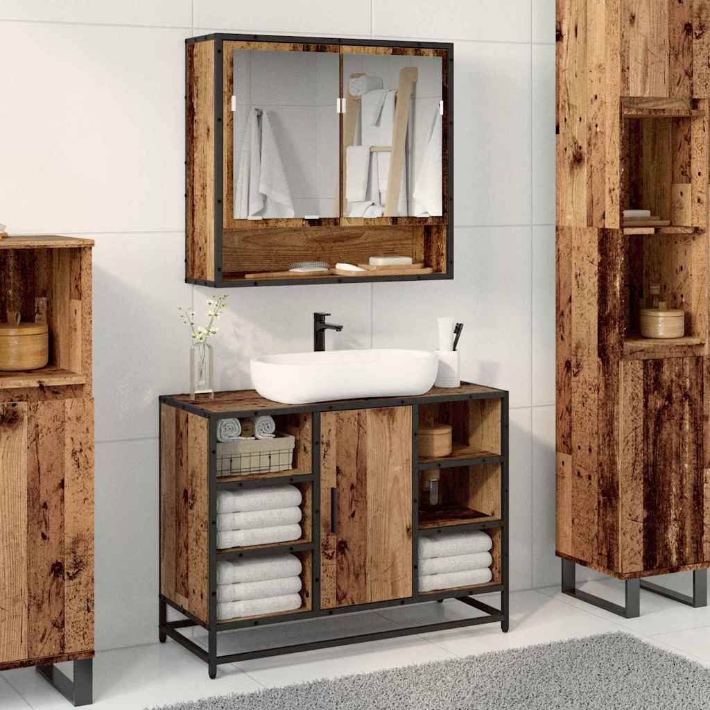 Bathroom Sink Cabinet 80X33X60 Cm Engineered Wood