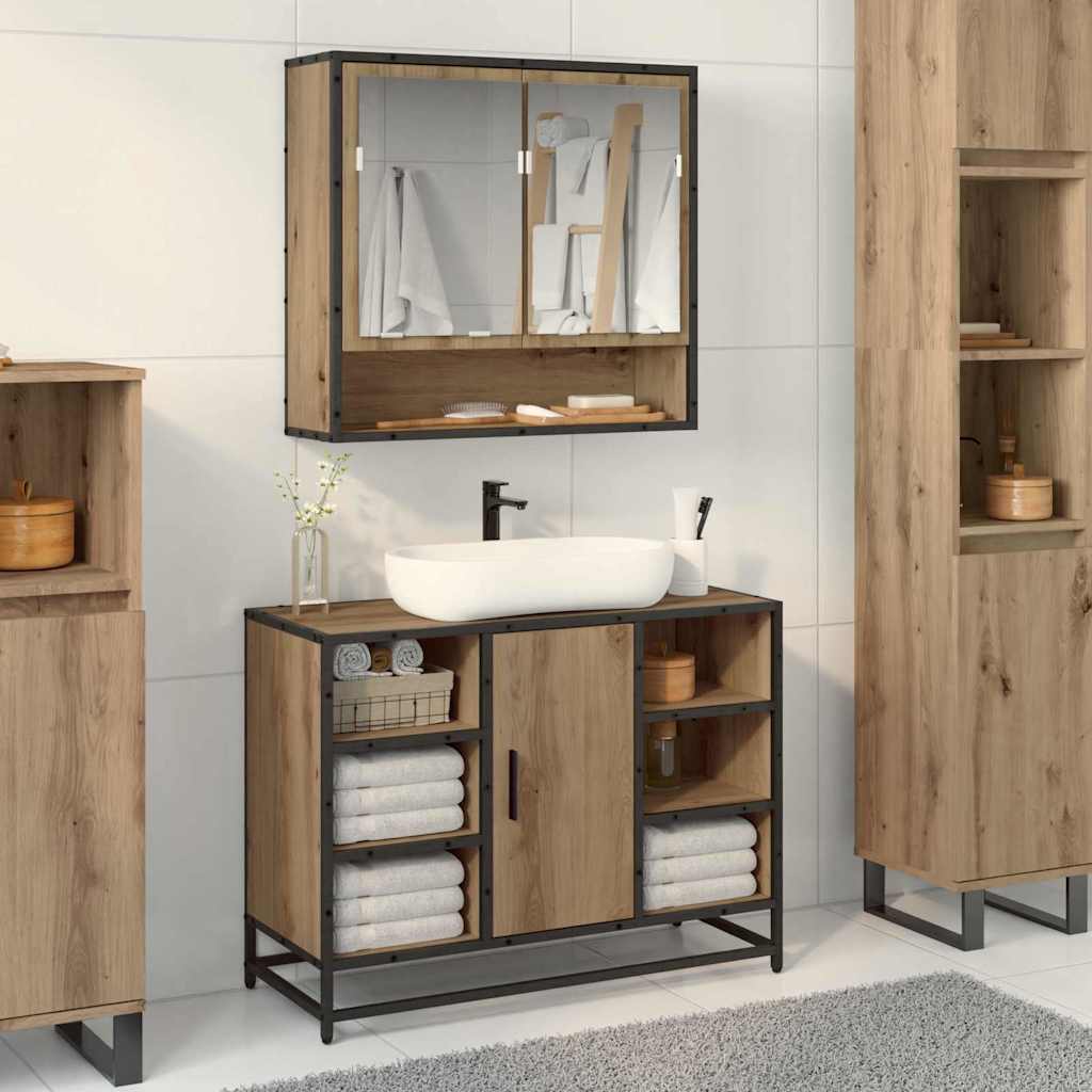 Bathroom Sink Cabinet 80X33X60 Cm Engineered Wood