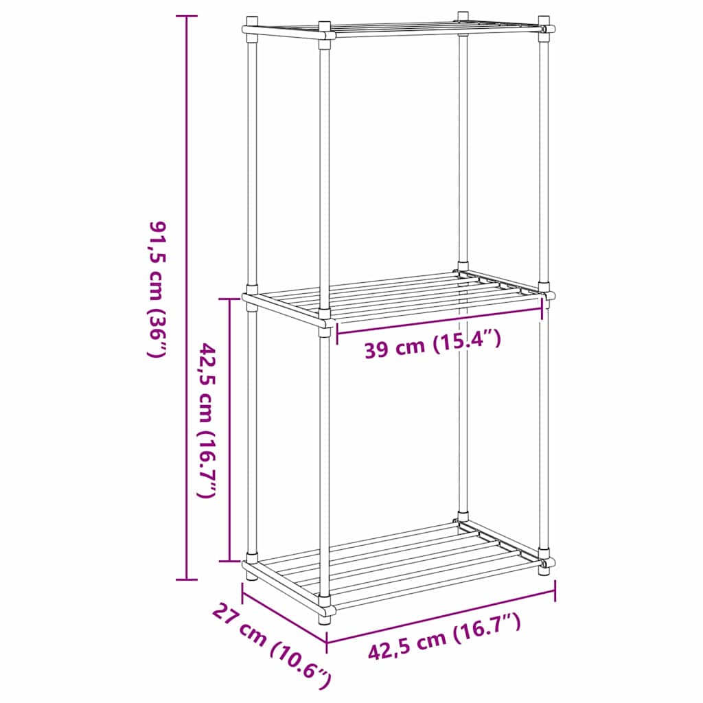 Storage Shelf With Shelf White Aluminium