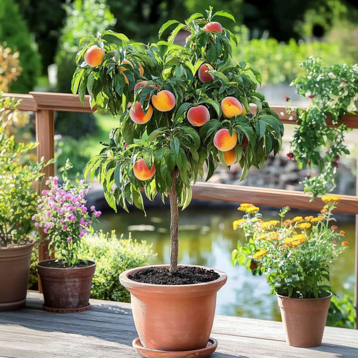 Florastore Peach Tree - Prunus 'Bonanza' - Height 60-70Cm - ⌀15Cm