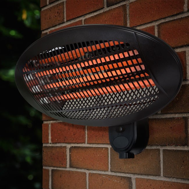 2000W Quartz Electric Patio Heater | Black