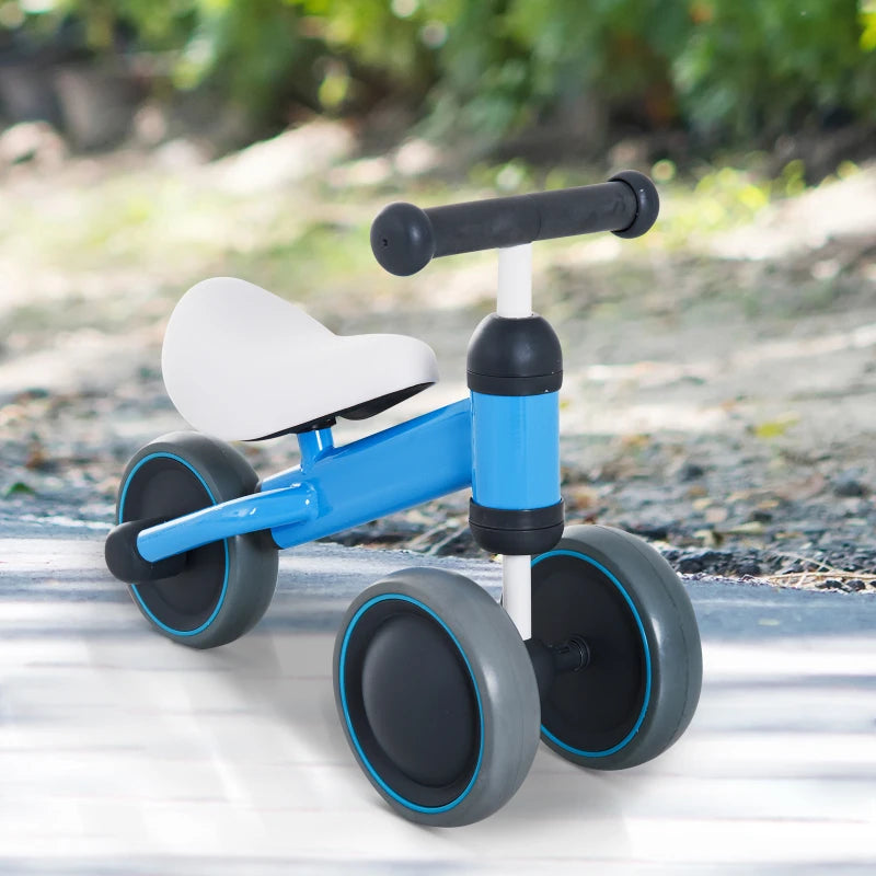 HOMCOM Baby Toddler Balance Bike Ride On Walker 3 Wheel Push Bike Kids First Bike for 1-2 Years Blue