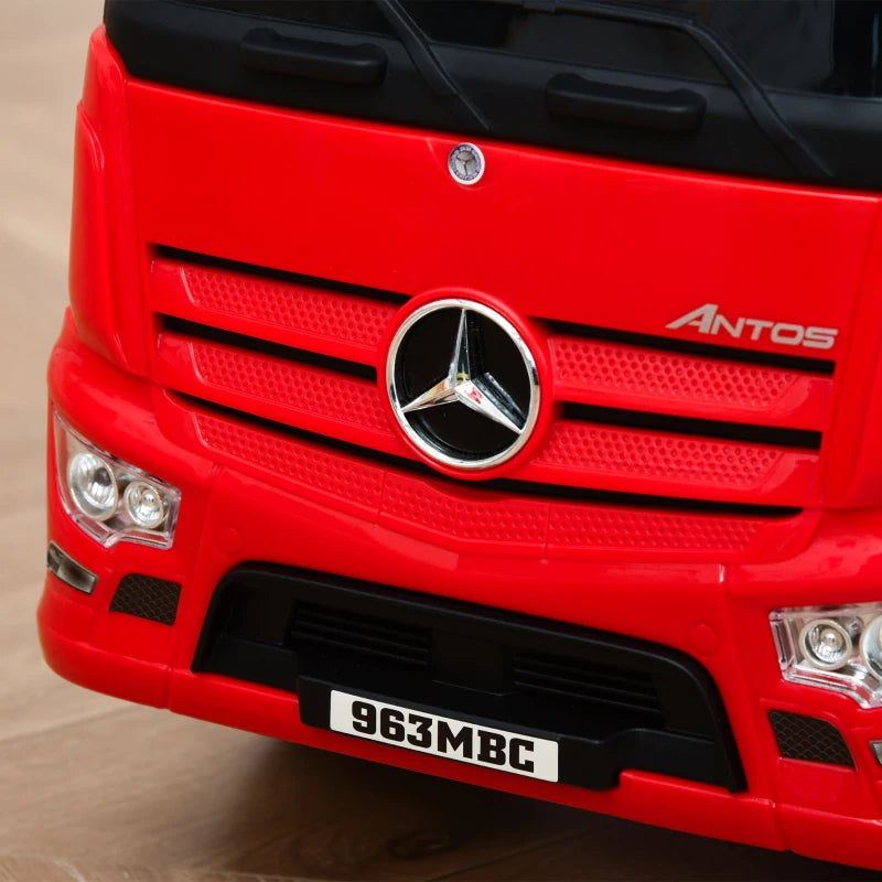 HOMCOM Kids Ride On Truck, Mercedes Benz Licensed Toddler Foot To Floor Sliding Push Car with Under Seat Storage for 12 - 36 Months, Red