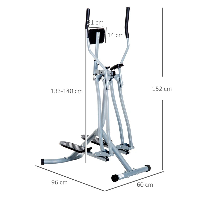 HOMCOM Air Walker Glider, Cross Trainer Fitness Machine, with LCD, for Home Gym, Grey