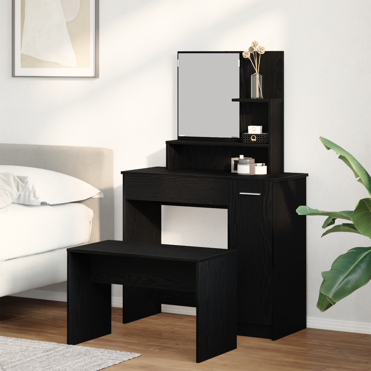 Dressing Table Set Engineered Wood