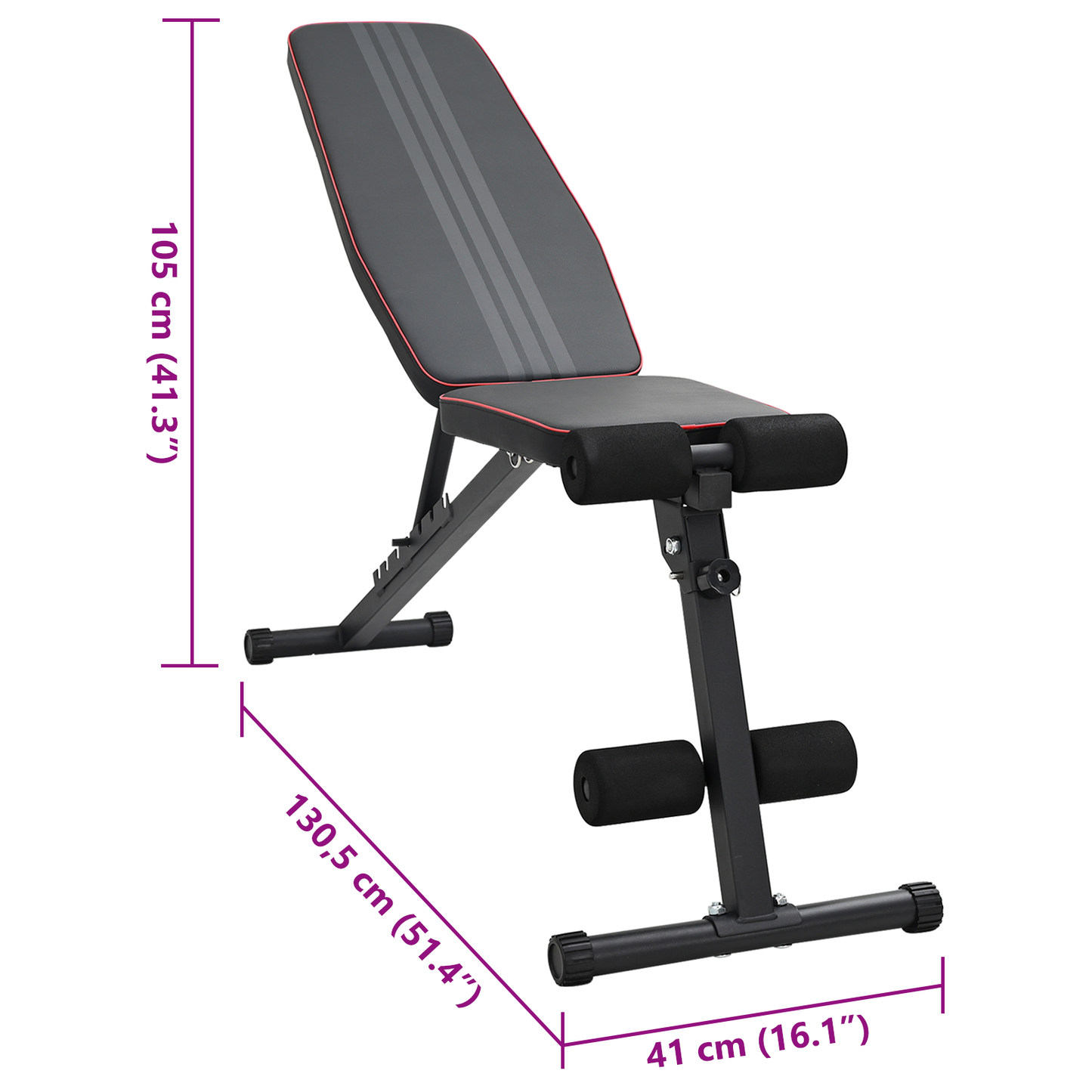 Adjustable Weight Bench Foldable 230 Kg Black Steel
