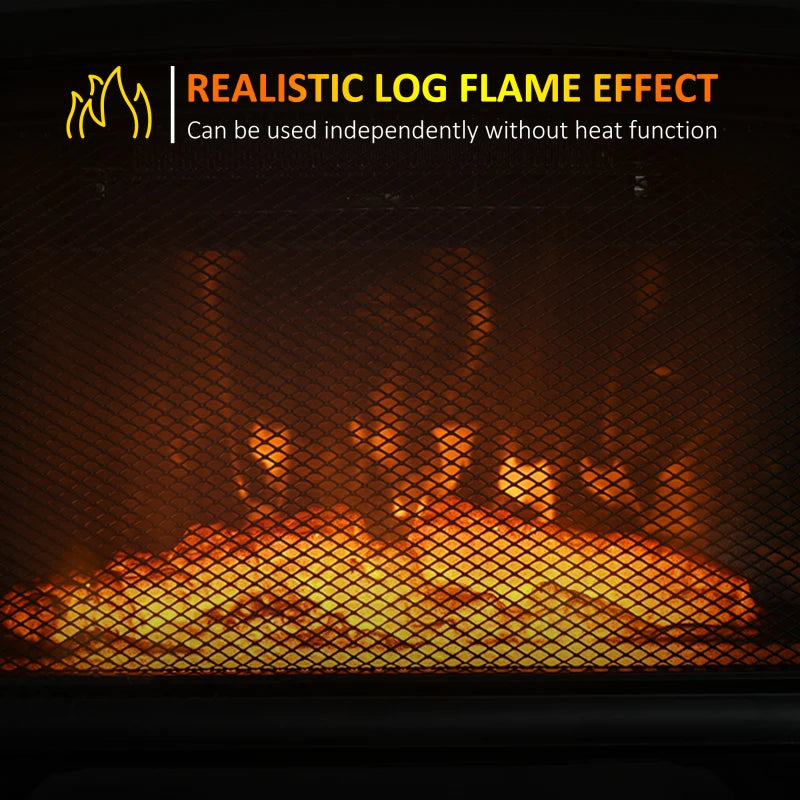 HOMCOM 800W/1600W Electric Fireplace, Freestanding or Tabletop Small Electric Stove with LED Flame Effect and Overheating Protection, Black