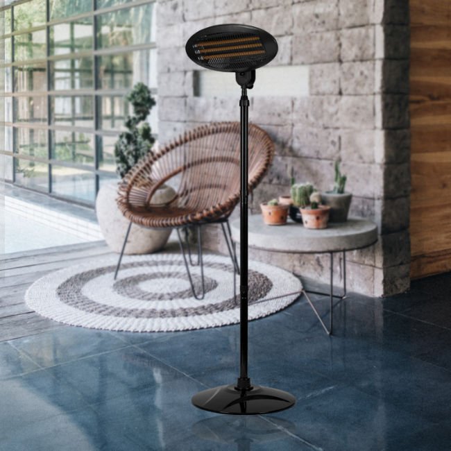 2000W Quartz Electric Patio Heater | Black