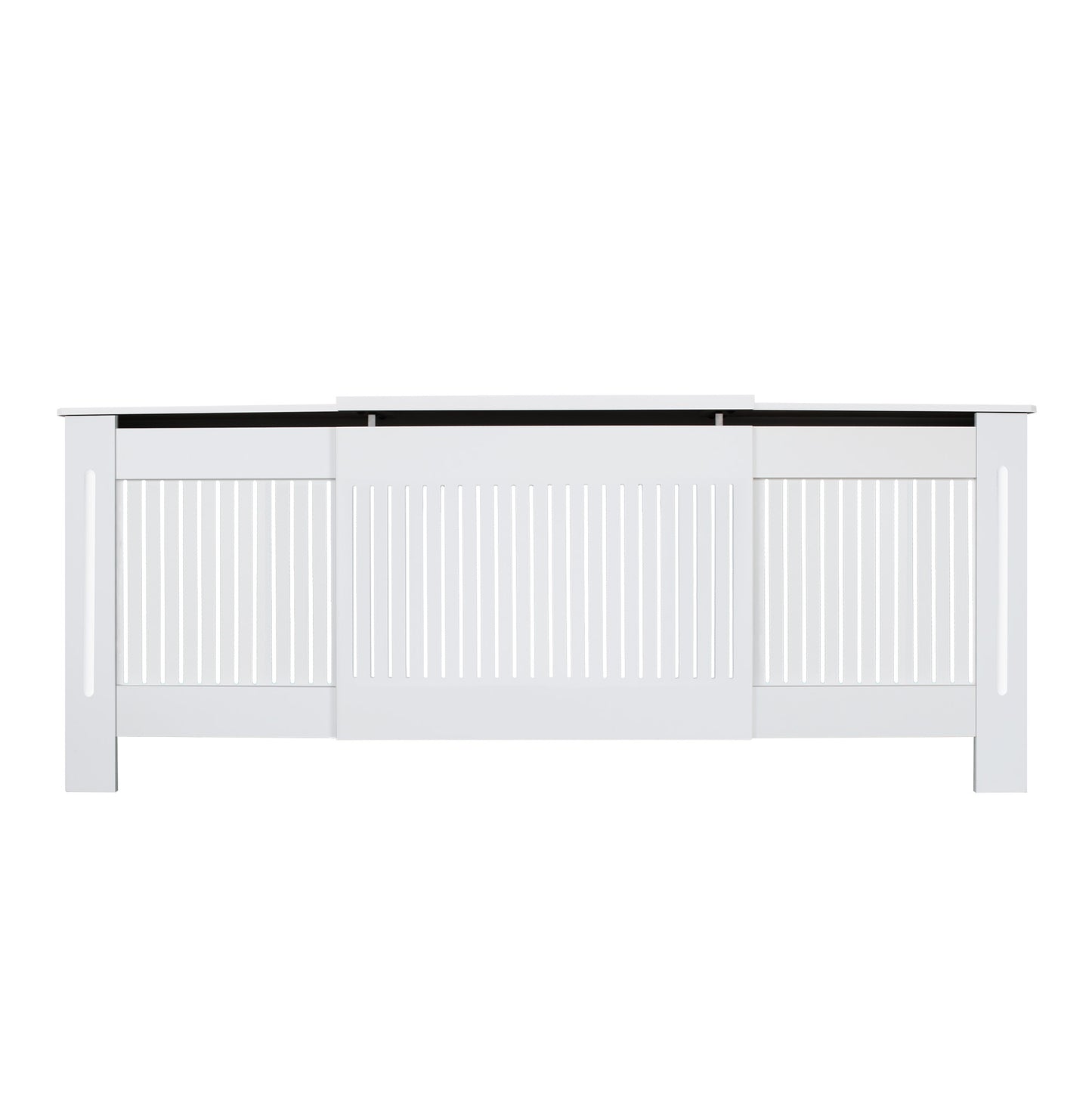 RCXXLVW - Muckross Radiator Cover. Vertical Pattern. Expandable Extra Large Size. Adjust To Fit Larger Radiator Models. White Colour.