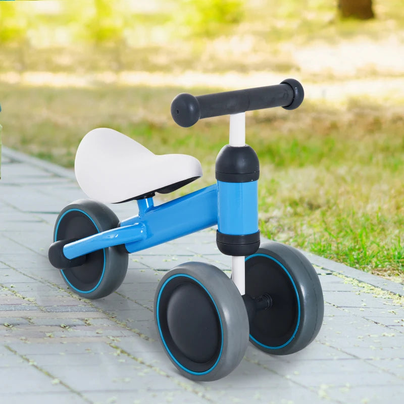 HOMCOM Baby Toddler Balance Bike Ride On Walker 3 Wheel Push Bike Kids First Bike for 1-2 Years Blue
