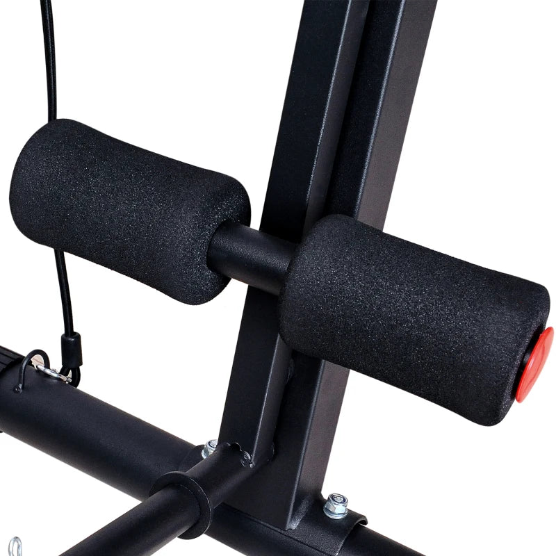 HOMCOM Foldable Exercise Bench 6 Levels Adjustment - Black/Red