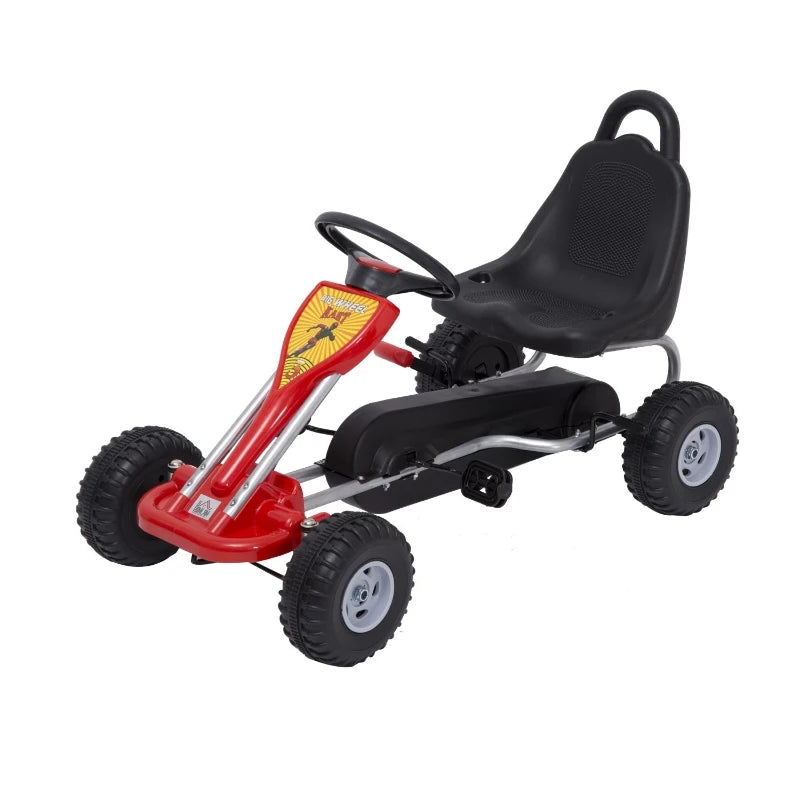 HOMCOM Kids Children Pedal Go Kart Manual Ride On Car Outdoor Vehicle for 3-4 Years Old