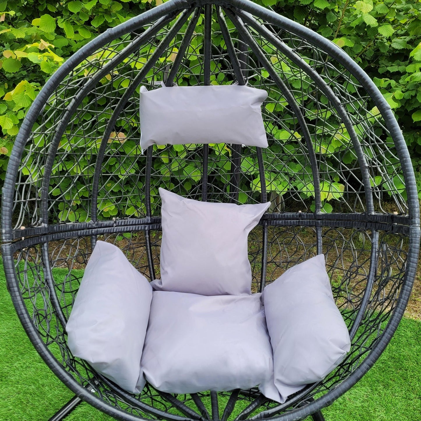 Hanging Rattan Egg Chair - Black