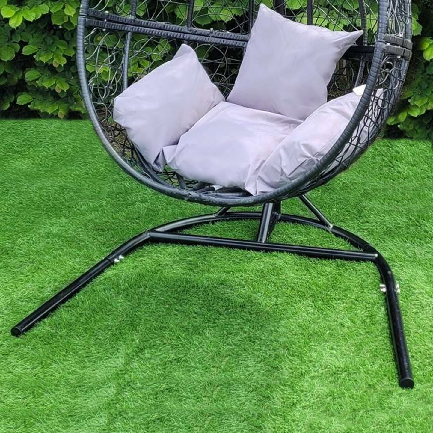 Hanging Rattan Egg Chair - Black